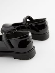 Black Patent Standard Fit (F) School Leather Chunky Mary Jane Shoes - Image 10 of 10