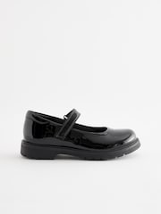 Black Patent Standard Fit (F) School Leather Chunky Mary Jane Shoes - Image 2 of 10
