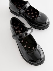 Black Patent Standard Fit (F) School Leather Chunky Mary Jane Shoes - Image 7 of 10
