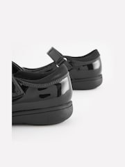 Black Patent Narrow Fit (E) School Leather Brogue Detail Mary Jane Shoes - Image 5 of 6