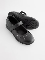 Black School Leather Star Mary Jane Shoes - Image 3 of 6