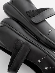 Black School Leather Star Mary Jane Shoes - Image 5 of 6