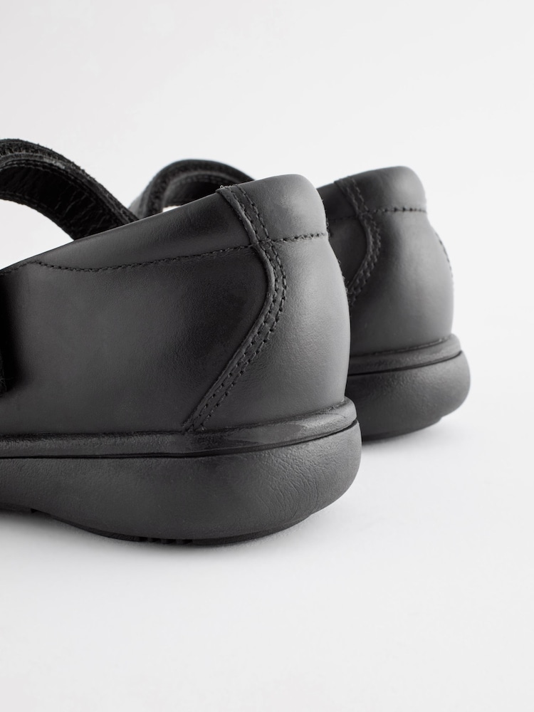 Black School Leather Star Mary Jane Shoes - Image 6 of 6