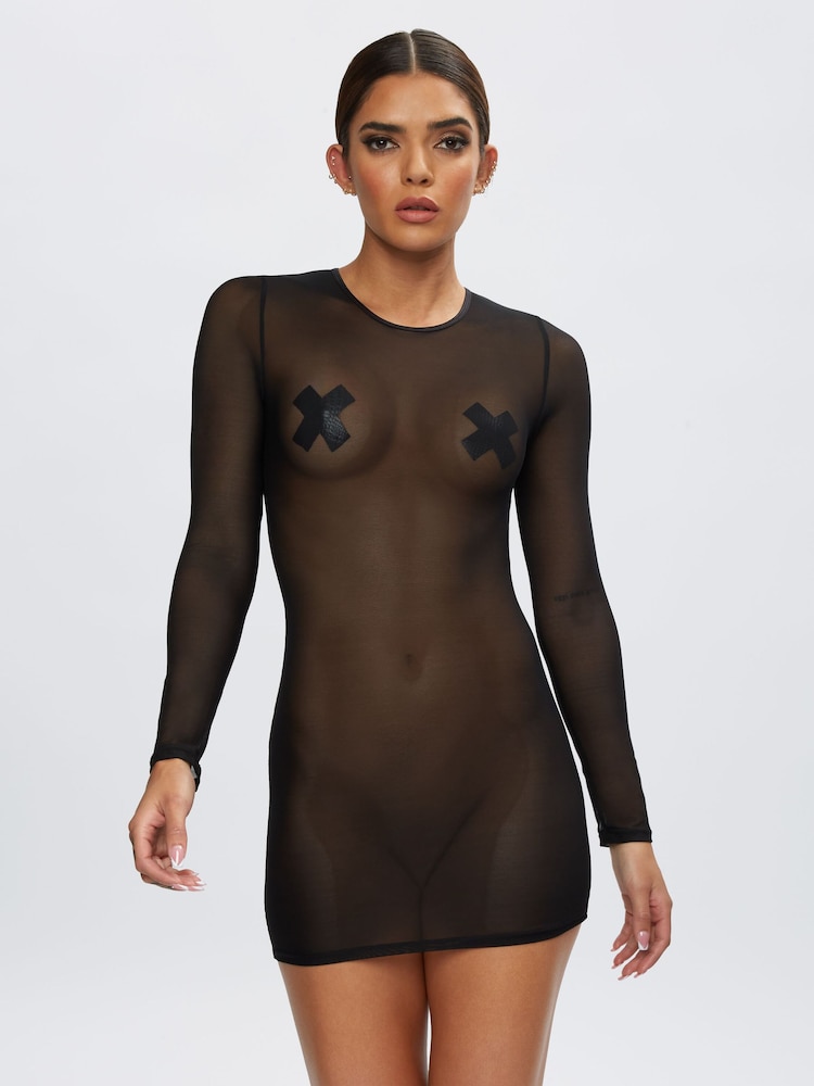 Ann Summers Black The Visionary Sheer Dress - Image 1 of 3