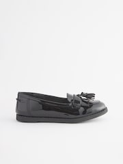 Black Patent Standard Fit (F) School Leather Tassel Loafers - Image 1 of 1