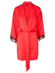 Ann Summers Dark Red Satin Cherryann Robe Dressing Gown - Image 7 of 7