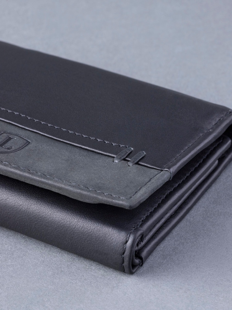 أسود - محفظة جلد بطيَّة ثلاثية من Lakeland Leather - صورة 5 من 5