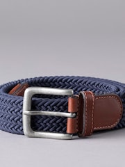 Lakeland Leather Navy Greythwaite Braided Belt - Image 2 of 3
