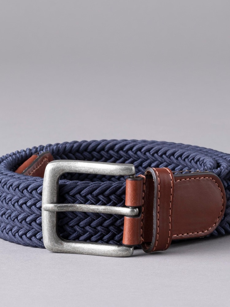 Lakeland Leather Navy Greythwaite Braided Belt - Image 2 of 3