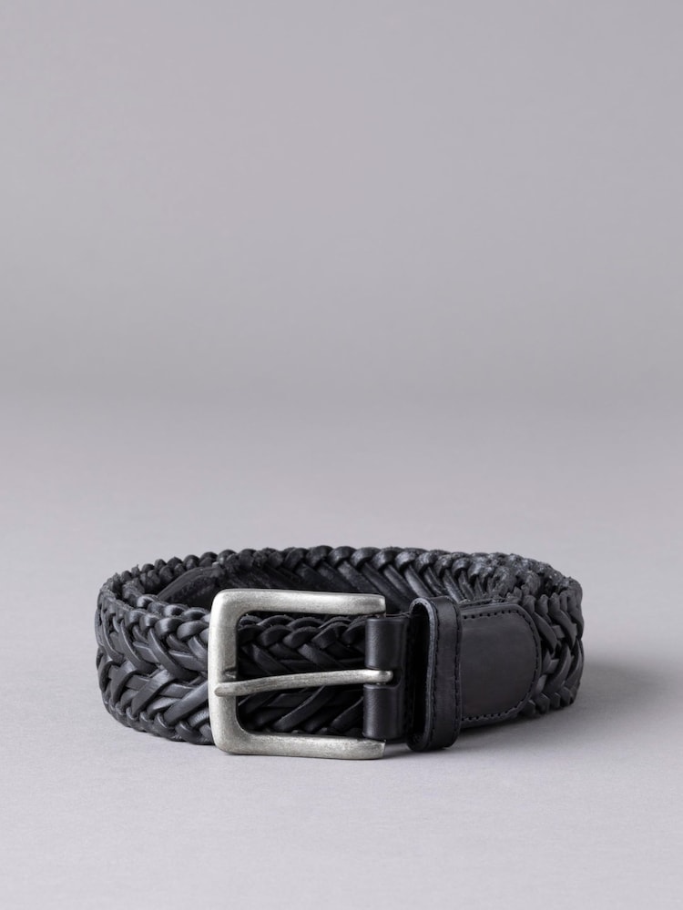 Lakeland Leather Black Howbeck Leather Braided Belt - Image 1 of 3