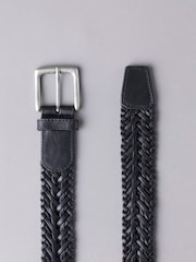 Lakeland Leather Black Howbeck Leather Braided Belt - Image 2 of 3