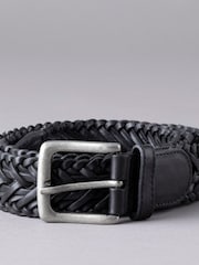 Lakeland Leather Black Howbeck Leather Braided Belt - Image 3 of 3