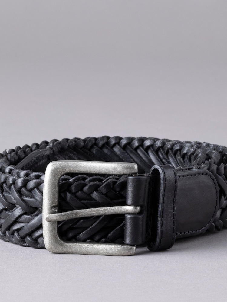 Lakeland Leather Black Howbeck Leather Braided Belt - Image 3 of 3 Lakeland Leather Black Howbeck Leather Braided Belt - Image 3 of 3