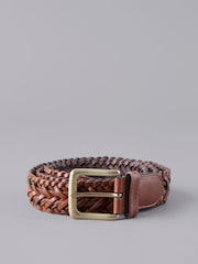 Lakeland Leather Tan Brown Howbeck Leather Braided Belt - Image 1 of 3