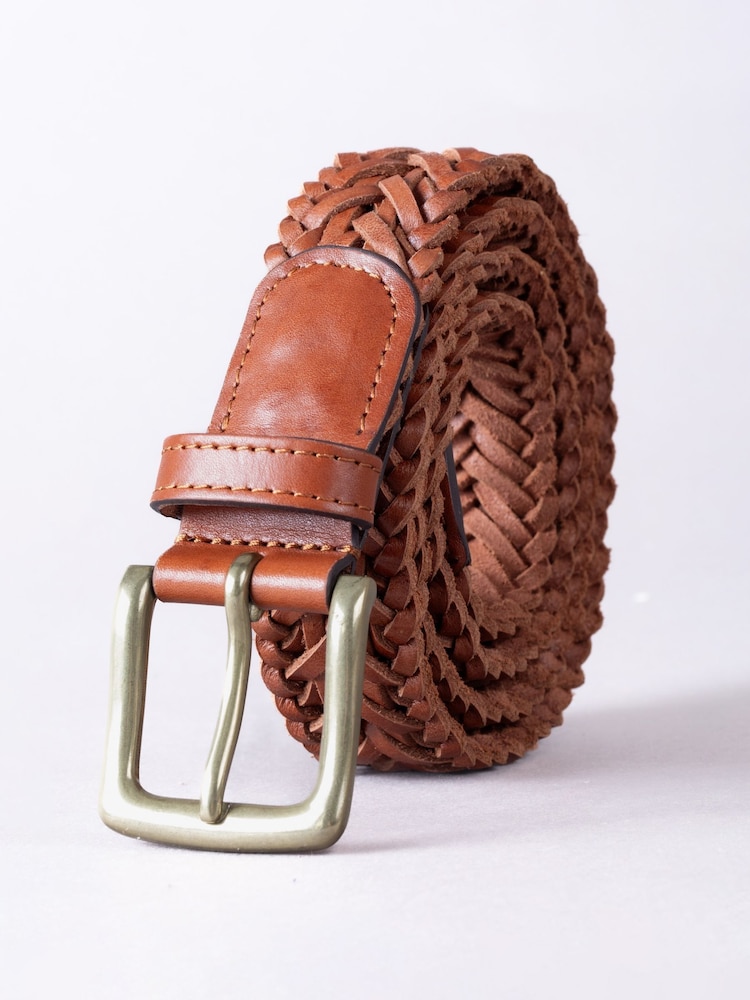 Lakeland Leather Tan Brown Woven Leather Belt - Image 4 of 4 Lakeland Leather Tan Brown Woven Leather Belt - Image 4 of 4