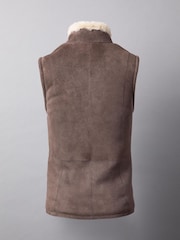 Castanho - Colete Lakeland Leather Grange Classic de pele de carneiro - Imagem 8 de 9
