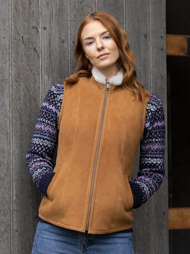 Lakeland Leather Grange Classic Sheepskin Gilet - Image 2 of 6 Lakeland Leather Grange Classic Sheepskin Gilet - Image 2 of 6