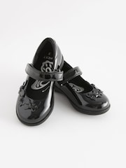 Black Patent Wide Fit (G) School Junior Butterfly Mary Jane Shoes - Image 1 of 8