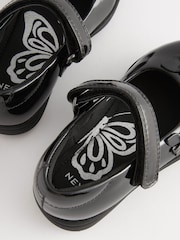 Black Patent Wide Fit (G) School Junior Butterfly Mary Jane Shoes - Image 5 of 8