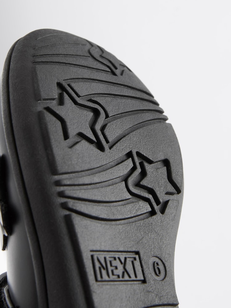 Matt Black Wide Fit (G) School Junior Butterfly Mary Jane Shoes - Image 7 of 7