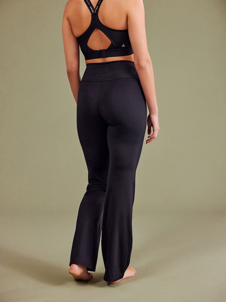 Black Supersoft Dry Tech Flared Yoga Sports Leggings - Image 2 of 8