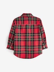 Red with Christmas Reindeer Pocket Long Sleeve Check Shirt (3mths-7yrs) - Image 2 of 4