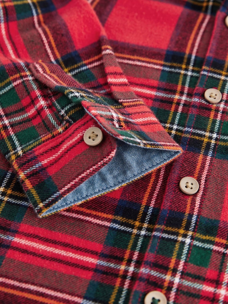 Red with Christmas Reindeer Pocket Long Sleeve Check Shirt (3mths-7yrs) - Image 4 of 4