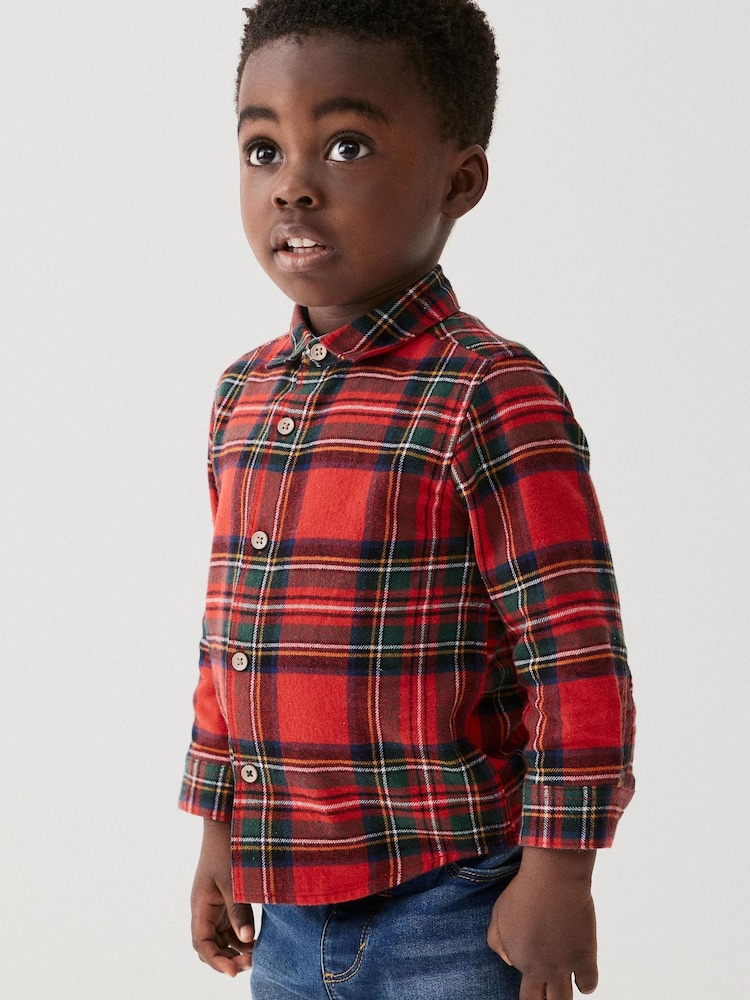 Red Long Sleeve Check Shirt (3mths-7yrs) - Image 1 of 8
