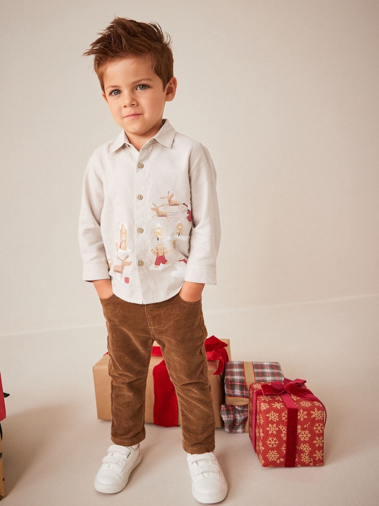 Brown Christmas Shirt (3mths-7yrs) - Image 2 of 7