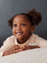 Neutral Stripe Cotton Rich Long Sleeve Rib T-Shirt (3mths-7yrs) - Image 2 of 6