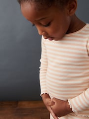 Neutral Stripe Cotton Rich Long Sleeve Rib T-Shirt (3mths-7yrs) - Image 4 of 6