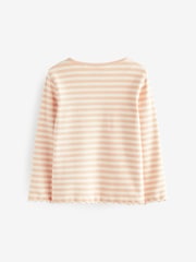 Neutral Stripe Cotton Rich Long Sleeve Rib T-Shirt (3mths-7yrs) - Image 6 of 6