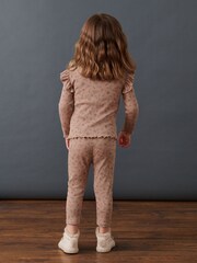 Neutral Flower Long Sleeve Frill Rib Jersey Top (3mths-7yrs) - Image 2 of 5
