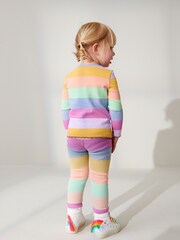 Rainbow stripe Cotton Rich Long Sleeve Rib T-Shirt (3mths-7yrs) - Image 3 of 6
