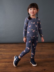 Navy Unicorn Cotton Rich Long Sleeve Rib T-Shirt (3mths-7yrs) - Image 2 of 5