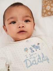 White/Blue 100% Cotton Bear Family Sleepsuit (0-2yrs) - Image 3 of 5