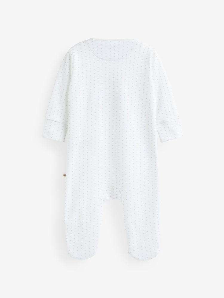 White/Blue 100% Cotton Bear Family Sleepsuit (0-2yrs) - Image 5 of 5