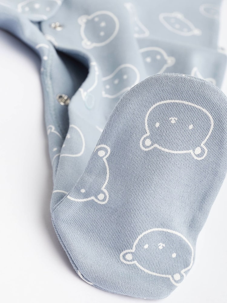 Blue Baby 100% Cotton Sleepsuits 3 Pack (0-2yrs) - Image 10 of 10