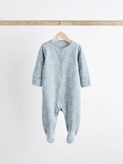 Blue Baby 100% Cotton Sleepsuits 3 Pack (0-2yrs) - Image 5 of 10