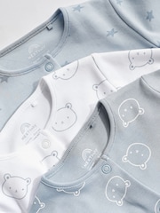 Blue Baby 100% Cotton Sleepsuits 3 Pack (0-2yrs) - Image 6 of 10