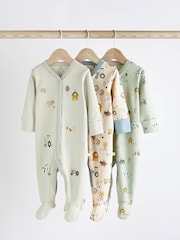 Mintgrün - Baby-Schlafanzüge aus 100 % im 3er-Pack (0 M.–2 J.) - Bild 1 von 12
