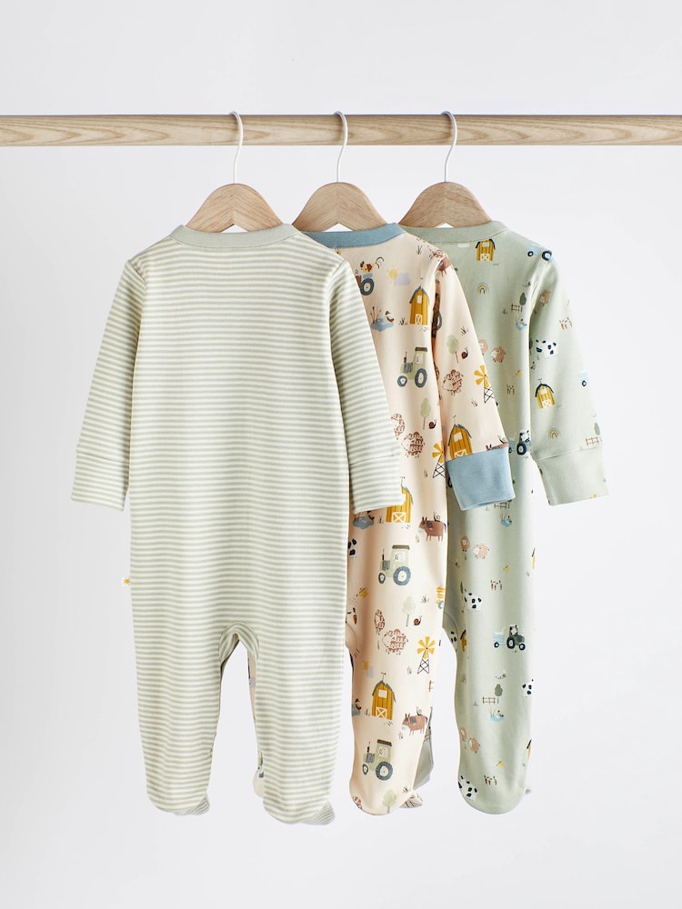 Mint Green Baby Sleepsuits 3 Pack (0-2yrs) - Image 2 of 12 Mint Green Baby Sleepsuits 3 Pack (0-2yrs) - Image 2 of 12