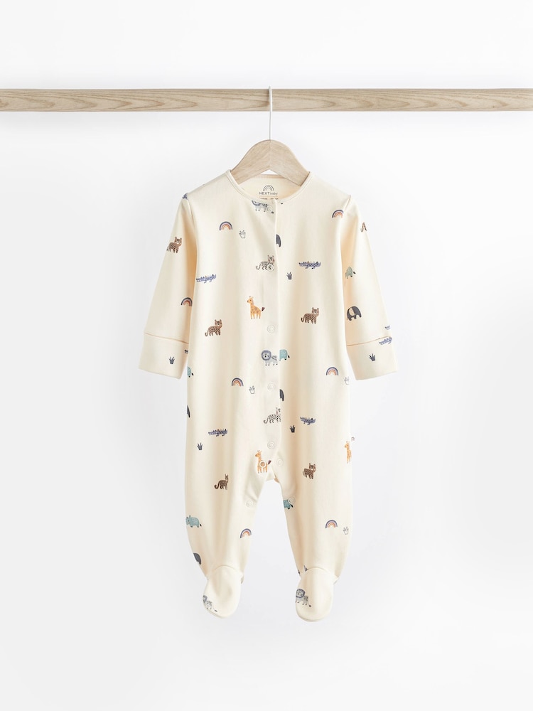 Teal Blue Baby 100% Cotton Sleepsuits 5 Pack (0-2yrs) - Image 4 of 13