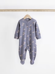 Teal Blue Baby 100% Cotton Sleepsuits 5 Pack (0-2yrs) - Image 6 of 13