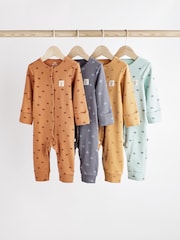 Neutral Baby Star Sleepsuits 4 Pack (0mths-3yrs) - Image 1 of 12