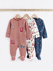 Navy/Rot - Baby-Schlafanzüge 3 er-Pack (0Monate-3Jahre) - Bild 1 von 8