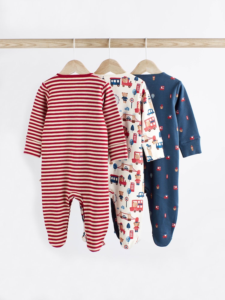 Navy/Rot - Baby-Schlafanzüge 3 er-Pack (0Monate-3Jahre) - Bild 2 von 8