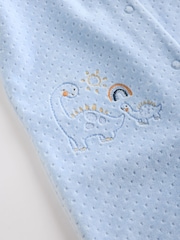 Pale Blue Teddy Bear Textured Baby Sleepsuit (0mths-3yrs) - Image 11 of 12