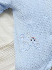 Pale Blue Teddy Bear Textured Baby Sleepsuit (0mths-3yrs) - Image 3 of 12