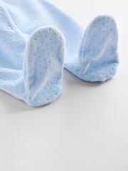 Pale Blue Teddy Bear Textured Baby Sleepsuit (0mths-3yrs) - Image 4 of 12